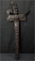 Vintage carved wood Indonesian sword
