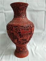 Large Chinese cinnabar-style vase