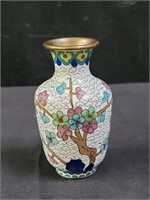 Chinese cloisonné vase, 4"h x 2"diam  pb