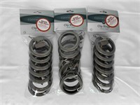 Clip Rings Curtain x3