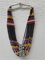 African ceremonial beaded necklace 26"l ,  pb
