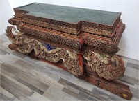 Antique hand-carved, hand-painted mosaic Burmese