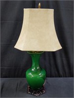 Asian glazed pottery vanity lamp
