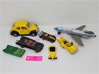 Vtg Tin Plane & Batmobile, Misc Cars
