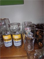 Assorted Corona Beer Glasses with Murphy Stout Irs
