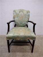 Upholstered Shield Back Arm Chair w/ Nailhead Trim