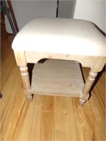 Wooden Footstool with Padded Top