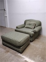 Oversized Upholstered Chair and Ottoman
