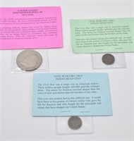 1862 & 1863 Indian Head Pennies & 1972 Ike Dollar