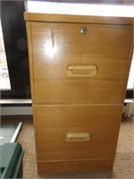 2 Drawer Wooden File Cabinet, No Key