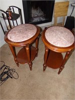 2 End Tables, Matching with Marble Tops