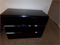 Black 3 Drawer Lane Dresser with Black Piano Finih