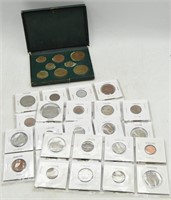 Coins of Ireland & Assortment of Foreign Coins