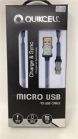 Quickcell Tangle Free Micro USB to USB Cable NIB