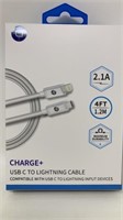 U Plus 4 Ft. USB To Lightning Cable NIB