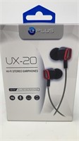 UPLUS UX-20 Stereo Earphones With Mic NIB