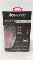 Acellories Sweat Proof Athletic Earbuds NIB
