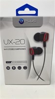 UPLUS UX-20 Stereo Earphones With Mic NIB