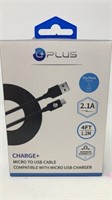 UPLUS 4 Ft. Micro To USB Cable NIB