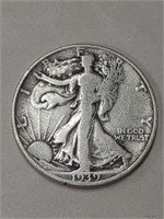 1939 S Walking Liberty Half Dollar