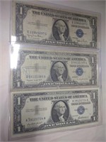 1937,1957A, 1957 blue seal silver certificates