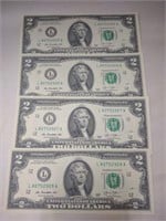 4 uncirculated consecutive serial number $2
