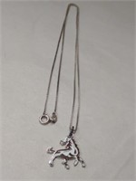 Sterling silver necklace with pendant stamped