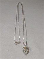 Sterling Silver box chain with pendant stamped