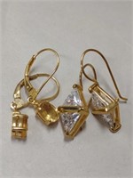 2 pairs of earrings stamped 925