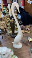 16-18in tall ceramic crane or swan