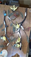 Hanging wire bird decorative pieces