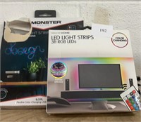 Two boxes of LED light strips