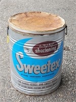 Vtg SWEETEX Shortening Can With Lid