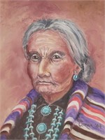 Navaho Woman by Lorna Wilder Signed Painting