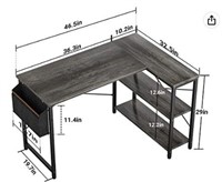 L shaped Desk With Shelves