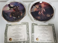 (2) Franklin Mint Native American Plates w/ COA