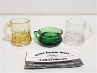 (3) Miniature Glass Cup Collection