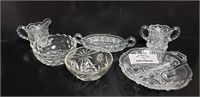 VTG Clear Glass Lot 6 Pieces