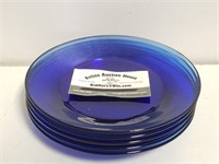 (5) Cobalt Blue Salad Plates 7.5"