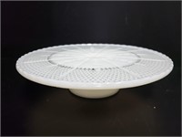10.25" Milky Glass Cake Plate