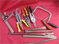 hand tools lot.  cutters, saws
