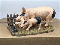Lot Of 6 New Pig Family Display Statues