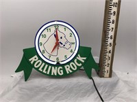 Rolling Rock Neon Sign Clock Bar Counter Display