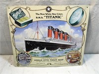 Titanic / Vinolia Soap Metal Advertising Sign