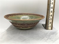 Large Pottery Bowl Signed SEAY