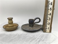 Pair Pottery Candle Stick Holders