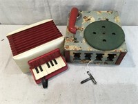 Vintage Childs Record Player + Accordion