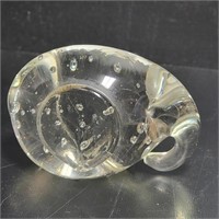 Minimalist Clear Art Glass Elephant Paperweight