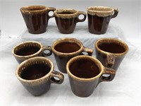 Lot Of 8 Hull Brown Drip Coffee Mugs