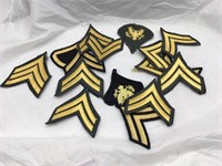 Enlisted US Army Rank Insignia Patch Lot